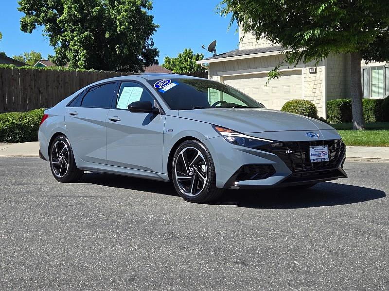 2023 GRAY Hyundai Elantra (KMHLR4AF3PU) with an 4-Cyl Turbo 1.6 Liter engine, Automatic 7-Spd w/Dual Clutch transmission, located at 246 E Walker St., Orland, 95963, (530) 865-5800, 39.747589, -122.178398 - Photo #0