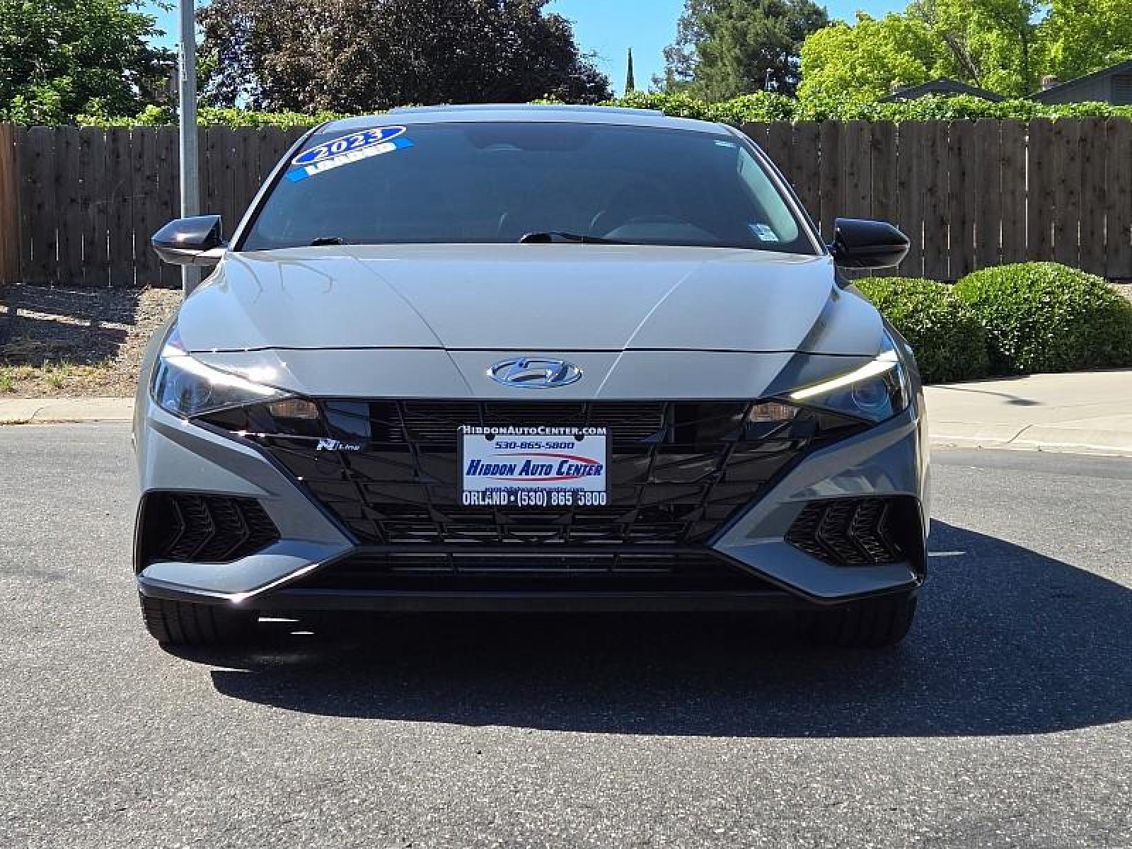 2023 GRAY Hyundai Elantra (KMHLR4AF3PU) with an 4-Cyl Turbo 1.6 Liter engine, Automatic 7-Spd w/Dual Clutch transmission, located at 246 E Walker St., Orland, 95963, (530) 865-5800, 39.747589, -122.178398 - Photo #1